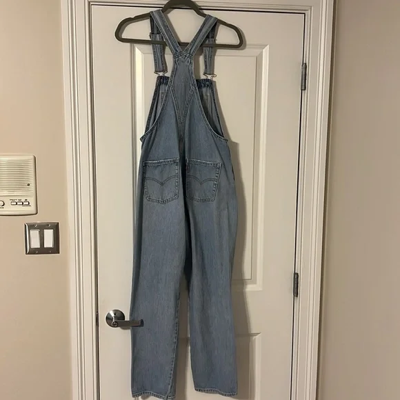 LEVIS Retro/Vintage Style Light Wash Distressed Denim Overalls - Picture 7 of 15